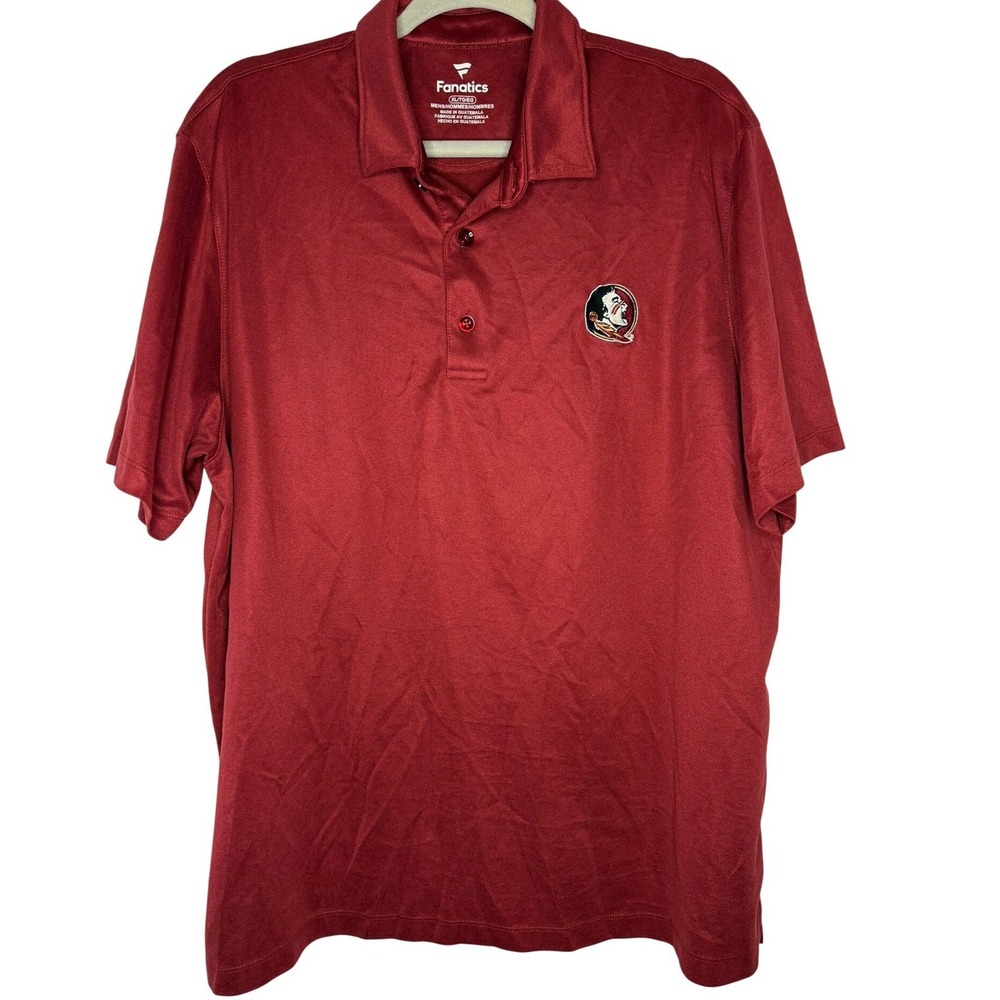 Florida State Seminoles Fanatics Polo Shirt Mens XL Garnet Short Sleeve Sport